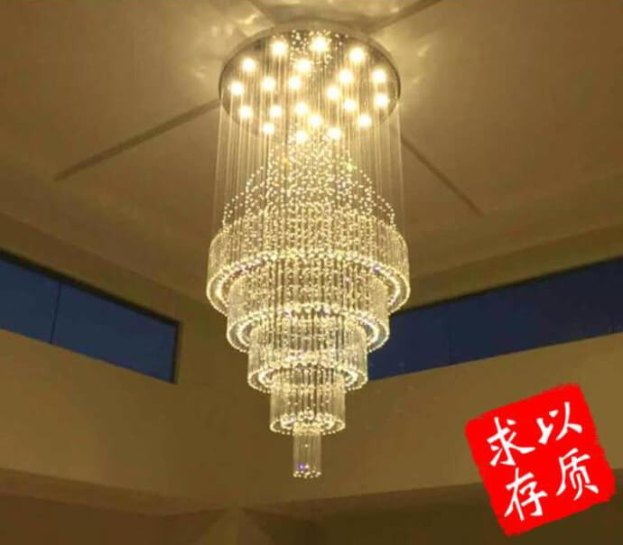 別墅樓梯超長(zhǎng)水晶吊線(xiàn)燈廠(chǎng)家定制